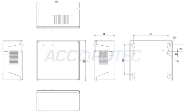 ББП-20 исп.1 Серый, Блок бесперебойного питания ACCORDTEC, 12 В, 2 A